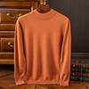 Suéter Masculino de Lã com Gola Alta Meia, Blusa de Tricô de Manga Longa, Camada Base Outono e Inverno, Modelagem Solta, Tamanho Grande, Suéter Grosso, Versátil