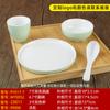 Prato de aquecimento comercial em melamina Louça de mesa Conjunto de mesa chinês de quatro peças Louça de hotel Prato de porcelana Conjunto de Xícara Colher Tigela