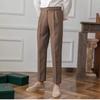 Comercio Exterior Pantalones Casuales para Hombre Británico para Viaje Antiarrugas al Tobillo Combinan con Todo Retro Diseñador Niche Pantalones de Moda