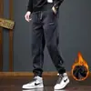 Pantalones de pana para hombre, invierno, terciopelo grueso, cálidos, casual americano, pantalones de chándal, holgados, modernos, leggings, pantalones harén
