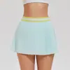 Falda Corta Deportiva de Tenis Estilo Europeo y Americano para Mujer, Secado Rápido, Anti-Exposición, Falda Plisada Casual para Fitness, Falda de Tenis para Correr al Aire Libre
