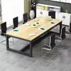 Mesa de Conferencias Larga Simple Moderna Escritorio de Oficina y Combinación de Sillas Estación de Trabajo Sencilla con Computadora de Escritorio para Negociación y Capacitación de Personal