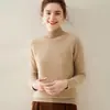 Suéter de Caxemira Engrossado de Cor Sólida de Meia-gola Alta para Mulheres plus size Suéter de Caxemira Solto Manga Raglan Base de Malha Top