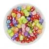 Pulseira de miçangas de coração de acrílico 6*6mm miçangas soltas com contas transparentes amizade materiais artesanais acessórios para joias DIY
