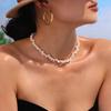 Collar de Perlas Cultivadas de Agua Dulce Naturales Oumika Hecho a Mano con Cuentas Barroco Francés Ligero de Lujo Venta Directa de Fábrica