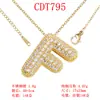 Moderna y Versátil Colgante de Alfabeto Inglés de 26 Letras con Microincrustaciones de Cobre Puro Cadena para Clavícula Suministro Directo Joyería de Collar para Mujer