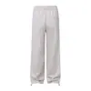Y6002 Estilo Retro High Street Americano Unisex Color Sólido Diseño Plisado con Caída Pantalones de Chándal Casual Rectos Holgados para Hombre