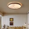 Nueva Lámpara de Techo Redonda Estilo Chino Madera Maciza Estilo Mid-Century Retro Habitación Principal Dormitorio Sala de Estar Lámpara de Techo de Nogal