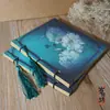 Suiyuefang Estilo Antigo Costurado Caderno em Papel Kraft em Branco Caderno Costurado à Mão Retrô Estilo Chinês Estojo de Safira Estilo Antigo Elegante