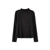 Roupas Femininas Inno Plus Size com Design Estiloso, Versátil para o Trabalho, Blusa Básica de Inverno com Bordas Simples Arredondadas 343590