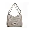 Bolsa Texturizada Nova Bolsa Transversal Moda Multicamadas Couro Macio Bolsa para Mulheres de Meia-idade Mãe Senso de Alto Padrão Bolsa Feminina Bolsa de Ombro