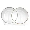 Prato de Vidro Transparente Simples com Borda Dourada Doméstico Prato de Frutas Prato de Servir Ocidental Simples Plate Escandinavo Formato Redondo