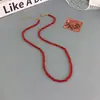 Pulsera de cuentas rojas de Año Nuevo Chino para mujer Joyería roja de Año Nuevo Accesorios de estilo étnico Collar de imitación de cristal de acero de titanio 2024
