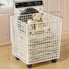 Cesta para ropa sucia para guardar ropa sucia y juguetes cesta de almacenamiento baño con ruedas carrito pequeño móvil cesta para ropa sucia del hogar cesta de lavandería