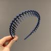Diadema de dientes largos esmerilados, con ondas de color caramelo coreano, antideslizante, para lavar el cabello, maquillaje facial, diadema sencilla para exteriores