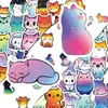Compra Directa Transfronteriza de 50 Pegatinas Lindas de Gato de Color Degradado, Pegatinas Decorativas Impermeables para Fundas de Teléfono, Cuadernos y Equipaje