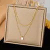 Collar con Colgante de Textura de Puntos y Diseño de Estrella de Mar, Best-Seller Transfronterizo Europeo y Americano, Simple, de Nicho, Personalizado, No se Desvanece, para Mujer