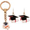 Variedad de Accesorios de Joyería Personalizados de Aleación Transfronterizos Europeos y Americanos, Dijes de Temporada de Graduación, Birrete de Doctor, Flores, Dijes de Colgante de Examen