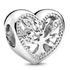 Aleación plateada cuentas en forma de corazón con diamantes de imitación blancos cuentas en forma de corazón melocotón cuentas de cristal sueltas accesorios para pulseras DIY cuentas de agujero grande