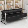 Sillón de Espera Sofá Famoso en Internet para Salón de Peluquería, Salón de Peluquería, Área de Descanso para Salón de Uñas, Sillón Sofá Largo de Acero Inoxidable de Lujo Ligero
