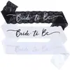 Cinto de Renda Europeu e Americano para Noiva Alça de Ombro Bride to Be Fita Casamento Festa de Despedida de Solteira Floco de Neve Laser Cinto Cerimonial