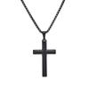 Joyería transfronteriza acero de titanio brillante colgante de cruz a la moda para combinar con todo collar largo para hombre creativo joyería europea y americana