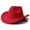 Amazon Sombrero de copa de ala ancha de color sólido Sombrero de vaquero occidental Sombrero de jazz retro británico de ala hacia arriba para mujer Otoño/Invierno para hombre