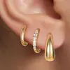 Brincos Grandes de Gota em Cobre Banhado a Ouro Estilo Europeu e Americano Conjunto de Brincos Levemente Luxuoso de Alta Qualidade Exclusivo Transfronteiriço Conserva a Cor Ecológico