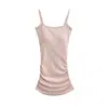 Atacado de Roupas Femininas Transfronteiriças Estilo Europeu e Americano Vestido Curto de Cor Sólida de Verão Pura Desejo Bodycon Justo com Alças