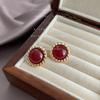 Pendientes de Plata 925 Chapados en Oro Rosa de 14 Quilates, Estilo Retro Francés de Alta Gama, Pendientes Elegantes y Versátiles para el Trabajo, Pendientes de Fábrica para Mujer