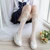 Calcetines Slouch de Tubo Hueco con Volantes Elásticos con Patrón de Trenzado para Mujer Calcetines de Encaje Mary Jane Calcetines de Media Pantorrilla de Malla Hueca