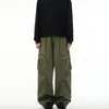 Pantalones Cargo de Pierna Ancha Sueltos con Bolsillo Grande Estilo Retro Americano High Street Nuevo Estilo para Hombres y Mujeres Pantalones de Moda con Sentido de Diseño Desconstruido