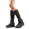 Calcetines de Lana y Cubrepies para Mujer, Calcetines de Rizo Estilo Coreano para Otoño e Invierno, Calentadores de Pierna de Punto, Cubrebotas con Cremallera, Calcetines para Botas, Calcetines de Moda