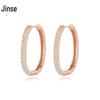 Jinse Coreano Moda Nicho Luz Luxo Feminino Zircon Orelha Fivela Anel Simples Brincos Geométricos Brincos para Cabelo