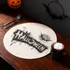 Tapete Redondo de Mesa de Lino para Halloween de Amazon Transfronterizo Anti-quemaduras Antideslizante Entrada de Restaurante Lugar de Comida Occidental Se Puede Personalizar