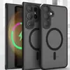 Funda magnética para teléfono adecuada para Samsung S26Ultra con textura fuerte similar a la piel, cubierta protectora anti-caídas S25Ultra mate A17