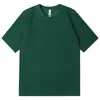 Camiseta de Algodón Sorona con Hombros Caídos de 220 g, Estilo Hong Kong, Logo Personalizable, Manga Corta, Corte Holgado, Unisex, Manga Corta de Peso Pesado