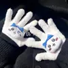 Guantes de Felpa Coral Estrella Amarillo Leche Estilo Ins Estilo Coreano Cálidos de Invierno para Montar al Aire Libre Cinco Dedos para Estudiantes