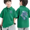 Polos de Manga Corta para Niños y Niñas, Nuevo Estilo de Verano, Camisetas Elegantes de Algodón Puro para Niños Medianos y Grandes, Tops de Bebé con Cuello y Manga Corta