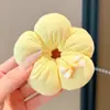 Elásticos de Cabelo com Flores Cor Creme para Crianças, Laços de Cabelo Fofos para Rabo de Cavalo para Meninas, Elásticos de Cabelo que Não Danificam, Elásticos para Coque