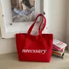 Bolso sencillo de gran capacidad con estampado de letras para mujer, nuevo modelo 2026, bolso de mano, bolso de hombro, bolso de lona, bolso casual para el día a día para mujer
