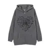 Cárdigan con Capucha y Cremallera Estampado de Telaraña Moda Europea y Americana Personalizado para Hombre Casual Versátil Sudadera Cardigan de Manga Larga