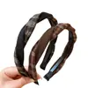 Diadema de Tela a Cuadros Estilo Coreano Retro para Mujer, Diadema de Nudo Cruzado de Alta Calidad, Dientes Antideslizantes, Pinza para el Cabello de Temperamento Suave, Accesorios para el Cabello