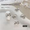 Acessórios para Unhas Artísticas de Laço de Liga Metálica Cravejados com Diamantes 2026 Novo Prata Retrô Acessórios de Strass para Unhas Item Quente de Celebridade da Internet