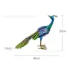 Adornos Creativos Retro de Hierro Transfronterizo Simulación Pavo Real de Pie Decoración de Paisaje para Jardín Patio Artesanías de Pavo Real