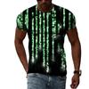 Camiseta transfronteiriça de verão europeia e americana, nova camiseta masculina com padrão tridimensional abstrato, casual, impressão 3D, gola redonda, manga curta, Harajuku