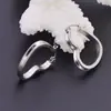 Tendencia de moda europea y americana pendientes de aro grandes temperamento tubo cuadrado amor pendientes de aro grandes para orejas hebilla de oreja de acero inoxidable joyería para orejas