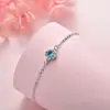 Estilo Coreano en Vivo Más Vendido Pulsera de Imitación de Moissanita para Mujer Incrustada con Diamante Completo Pulsera de Zirconia de Cristal Azul Joyería de Moda Simple