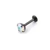 Aretes de Titanio F136 con Circonita Negra Chapada, Piercings de Labio, Barra de Rosca Interna G23, Joyería para Perforación de Cartílago