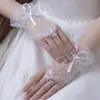 Guantes nupciales de malla cortos sin dedos estilo francés, accesorios para vestido de novia, adecuados para sesiones de fotos de boda y moda Lolita, al por mayor para exportación